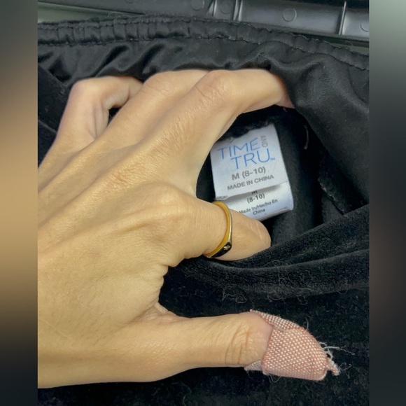 Velvet-Like Black Pants - Picture 3 of 4